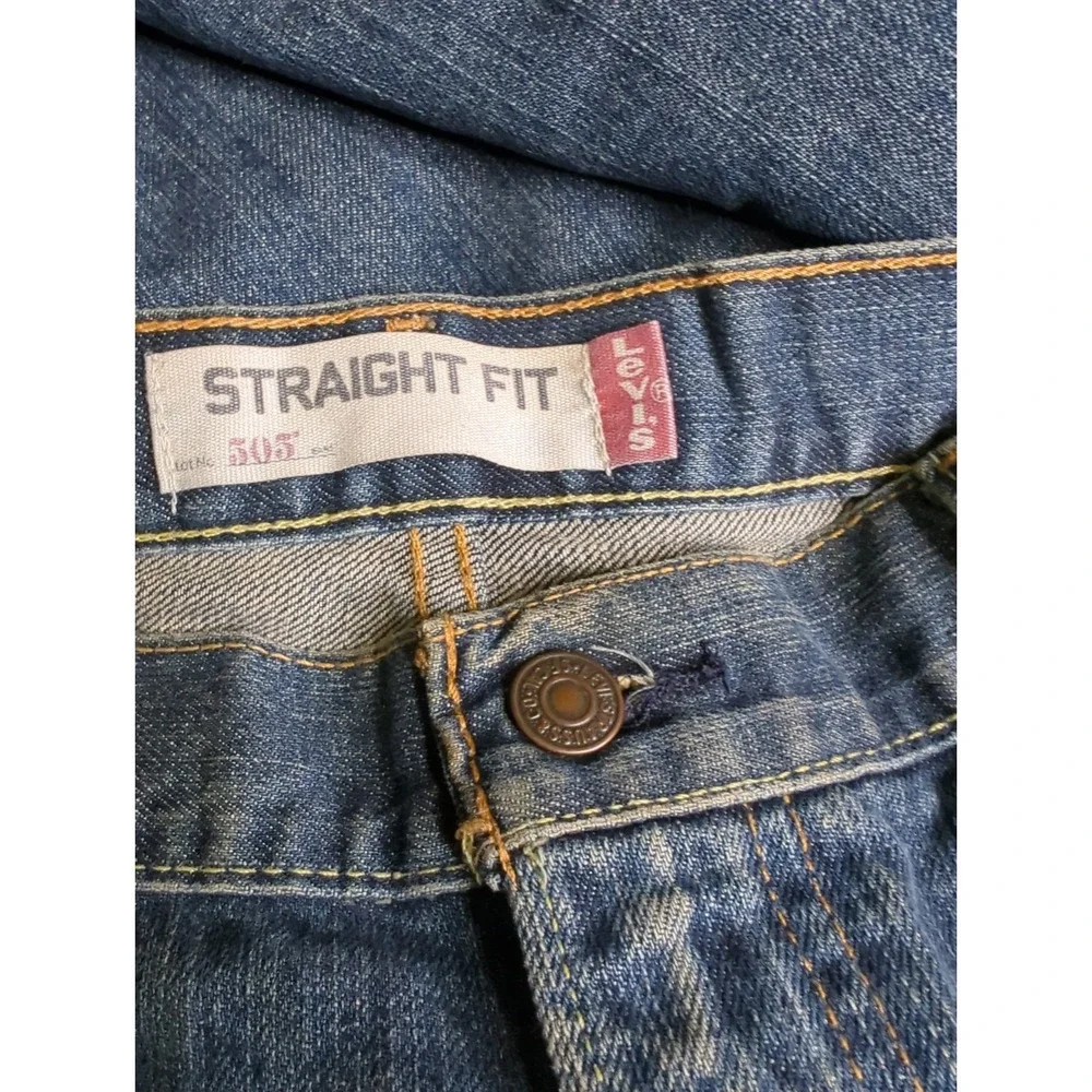 Levi's 505 Faded Jeans Mens 34x34 Straight Bootcut Y2K Grunge Cowboy Denim